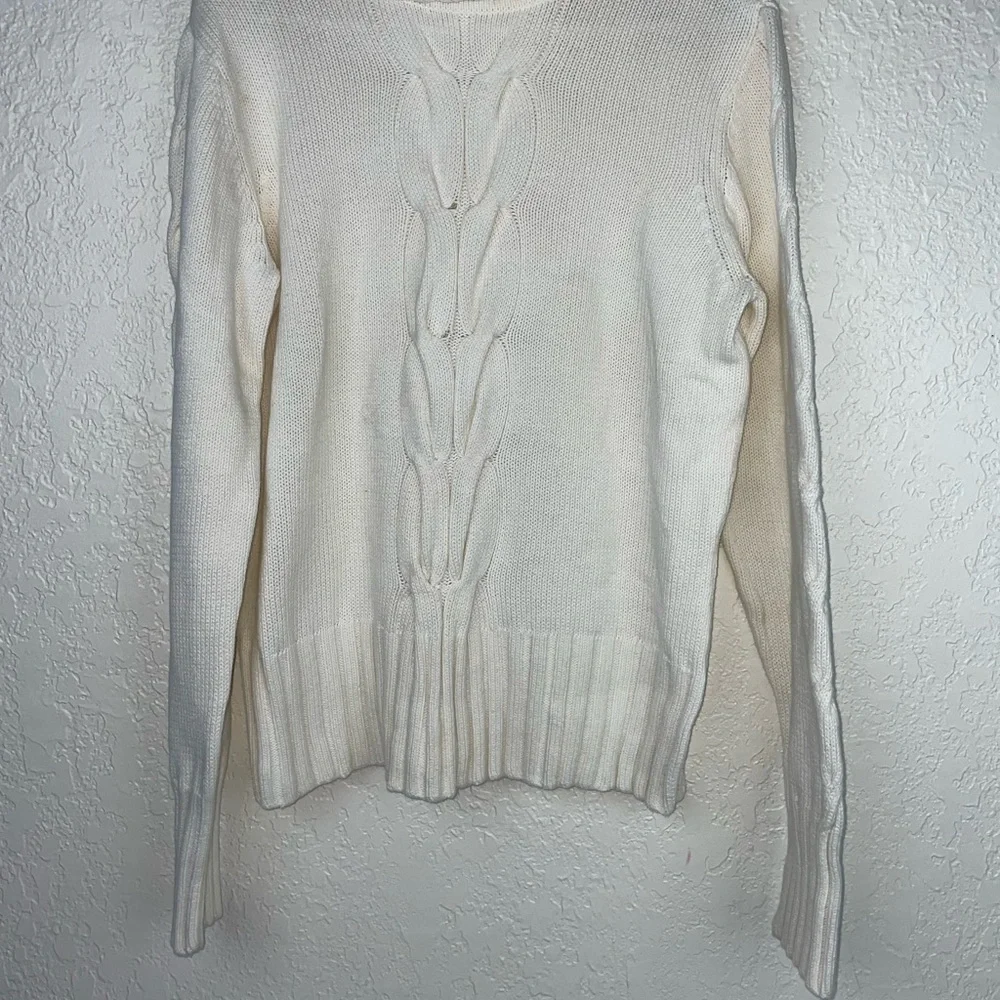 High Sierra turtle neck cotton knitted cream sweater - Picture 2 of 6